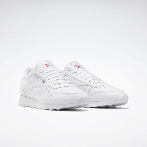 White Leather Reebok Classics W10.5 - Picture 1 of 6